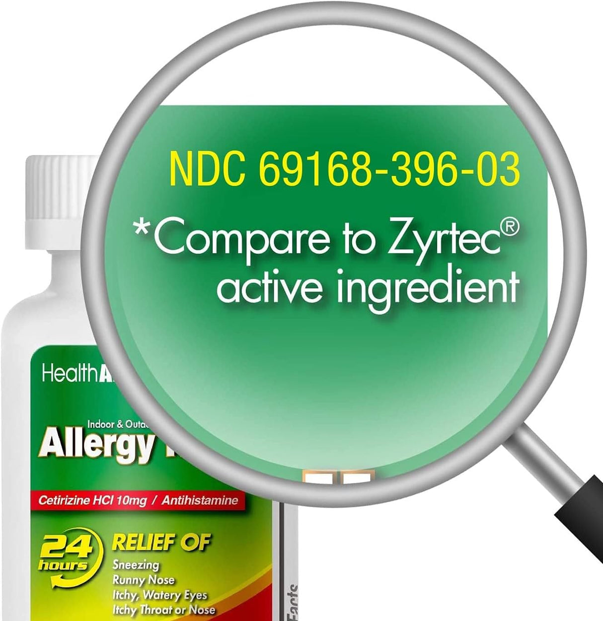 AlergiaA2Z® Cetirizina 10mg Alivio Todo el Día 300 Pzas