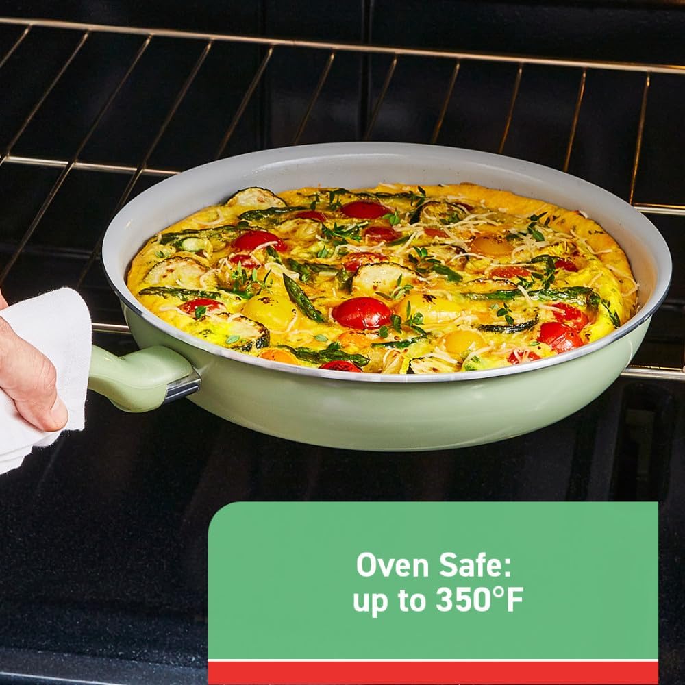 Juego de sartenes antiadherentes T-fal, cerámica reciclada, 2 pzas