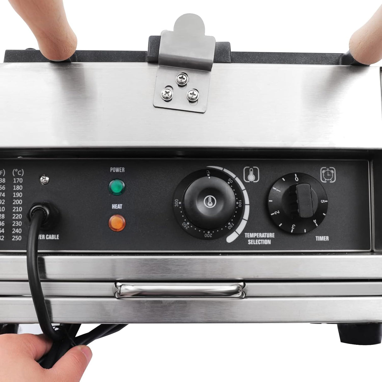 Máquina de Waffles Eléctrica, Acero Inoxidable, Doble Cabeza