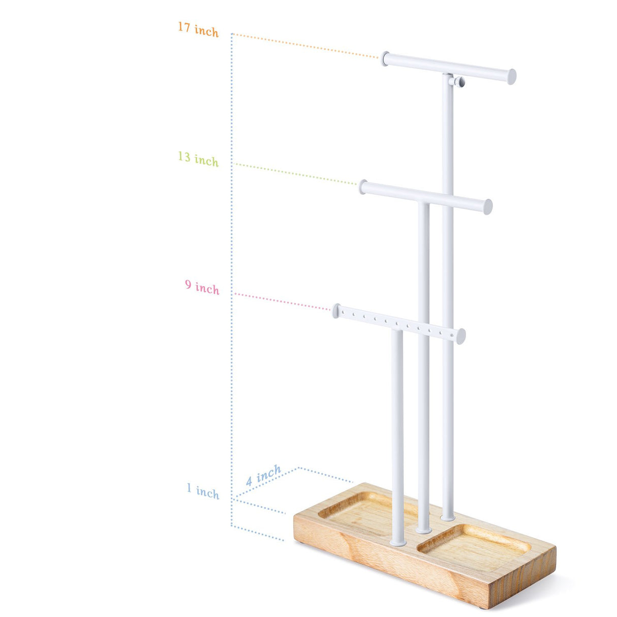 Almacenamiento para collares Pulseras Pendientes Madera