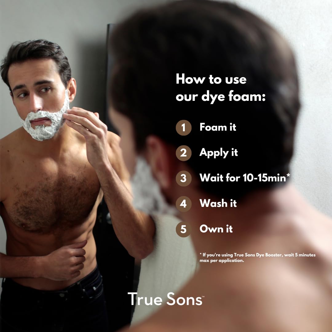 tinte para el cabello para hombres,(marrón negro),True Sons