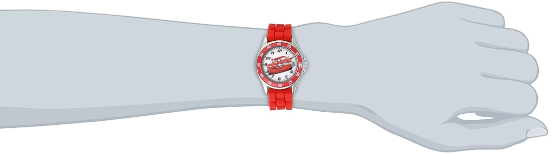 Reloj de metal y caucho de cuarzo Disney Boy, Color: rojo