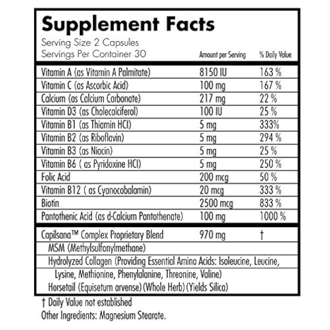 Vitaminas saludables para el cabello