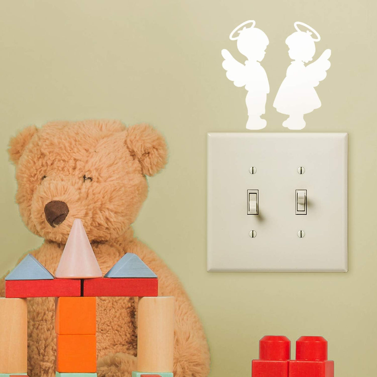 Vinilo Decorativo Pared Niños - Ángeles - 4 x 4 - Set de 2