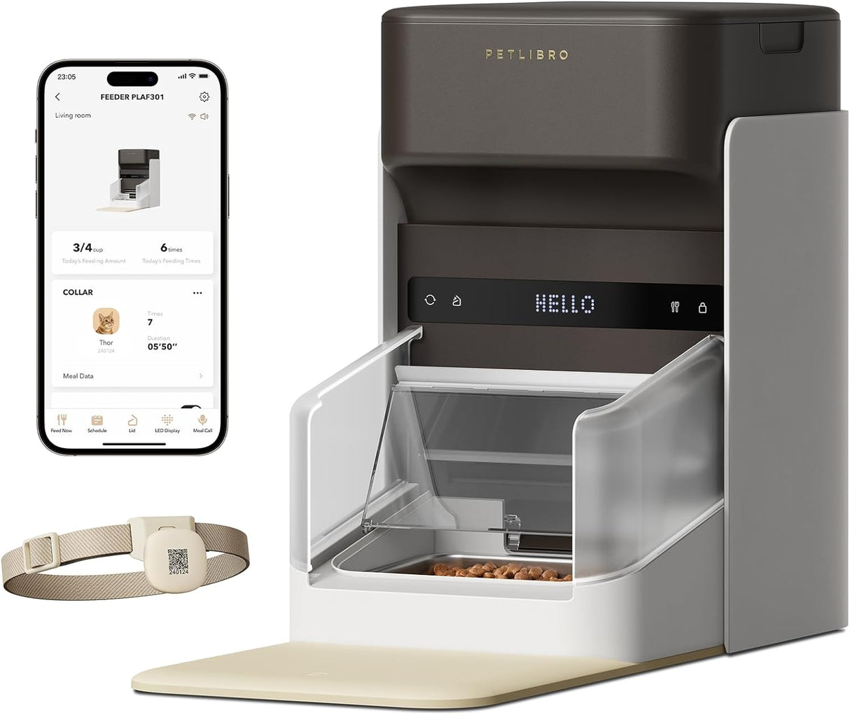 Alimentador automático del gato del RFID PLAF301 PETLIBRO