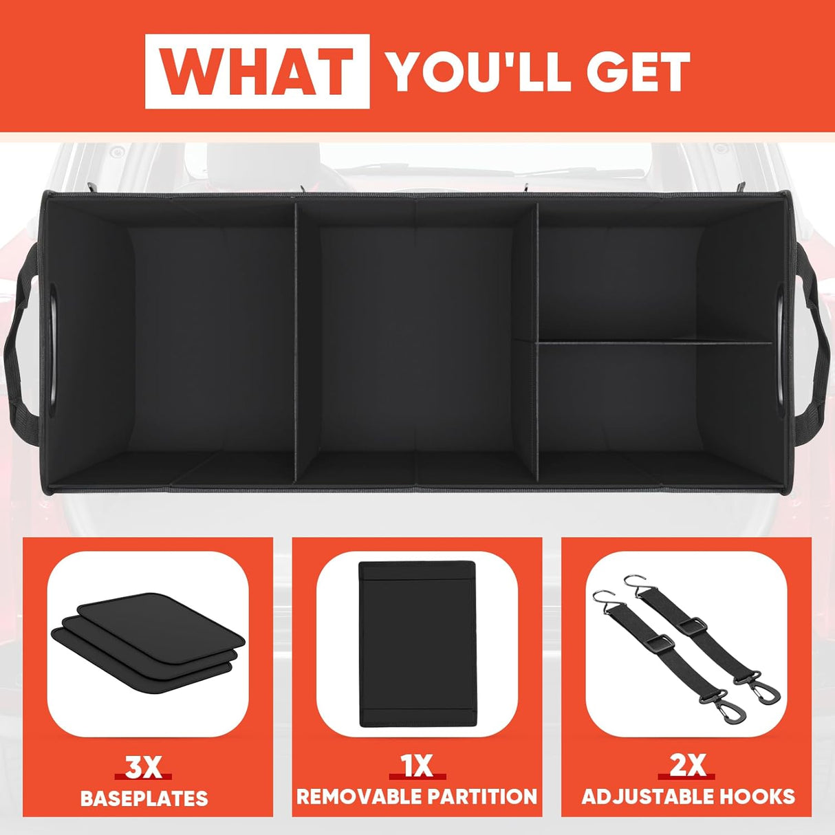 Organizador de Maletero Simniam 95L con Asa Reforzada y Correas