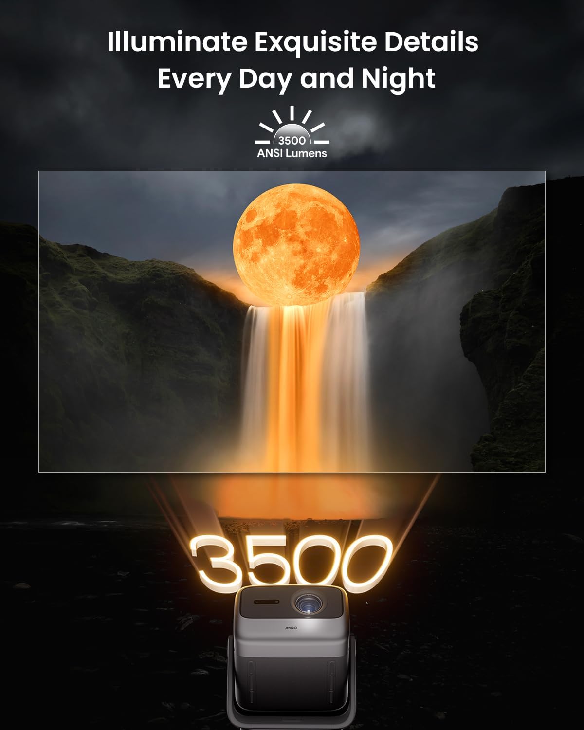 Proyector 4K Triple Laser JMGO N1S, 3500 ANSI Lumens, HDR10