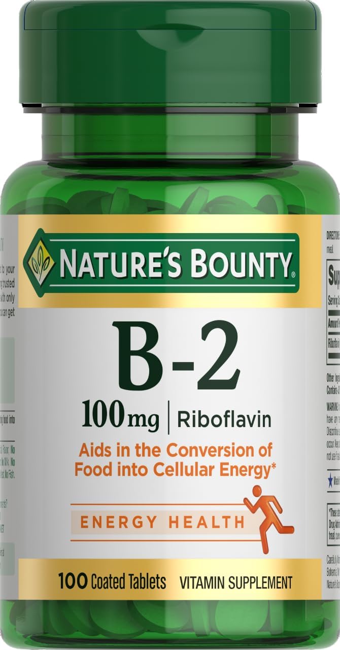 Suplemento de Riboflavina 100mg - Nature's Bounty, 100 Tabletas