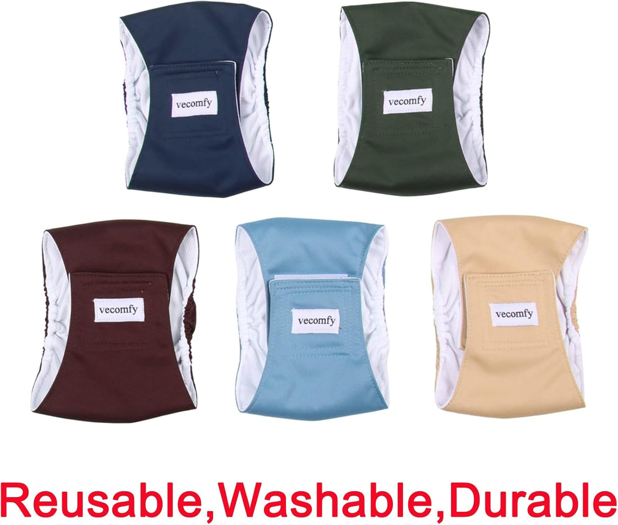 Vecomfy Bandas para el vientre para perros (paquete 5) S