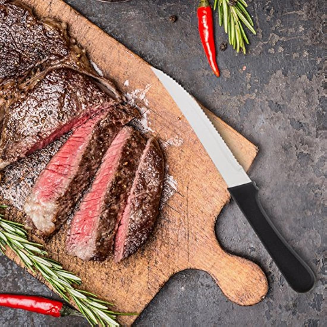 Juego de cuchillos de carne dentado, restaurante Calidad,