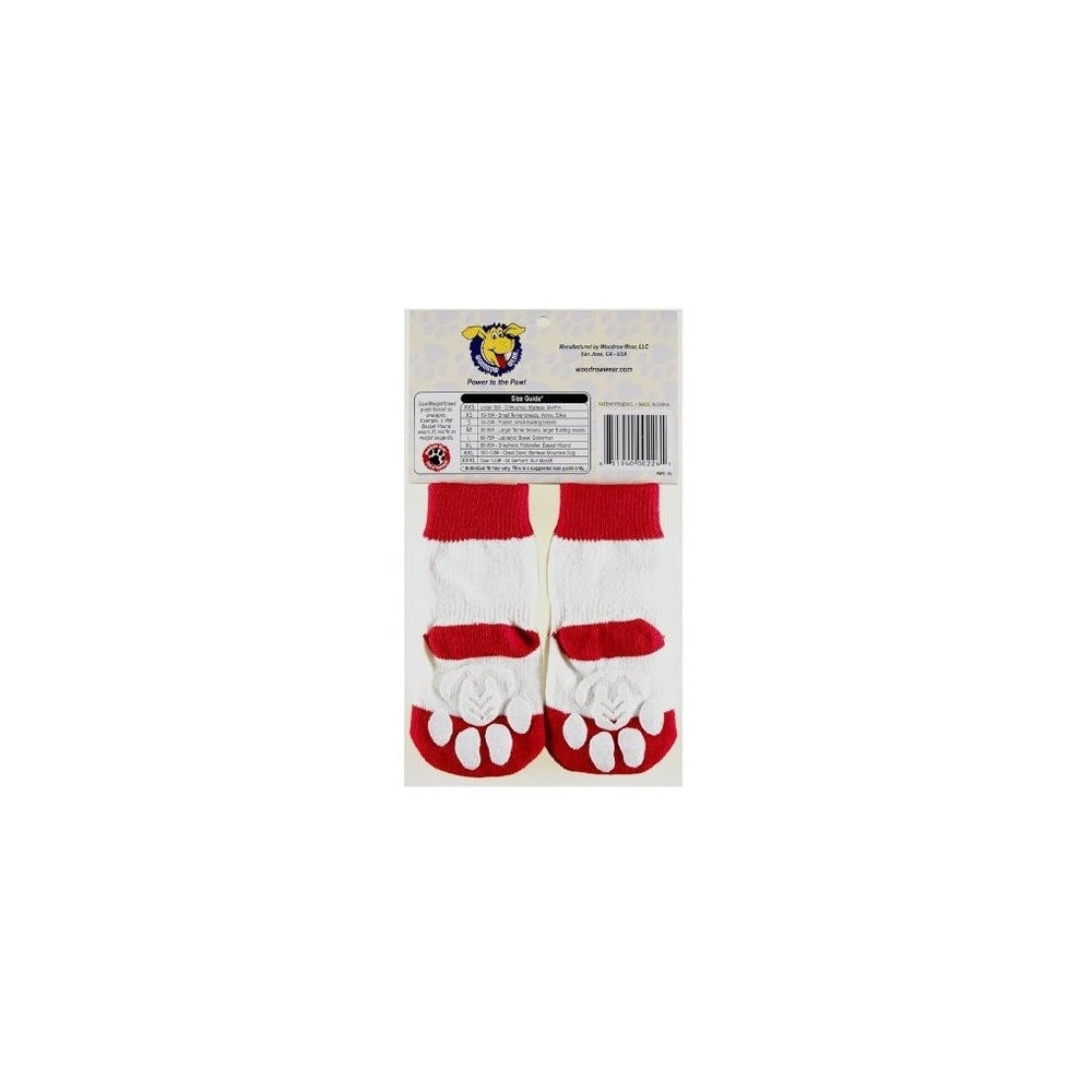 Calcetines para perros, color rojo con rayas, XL