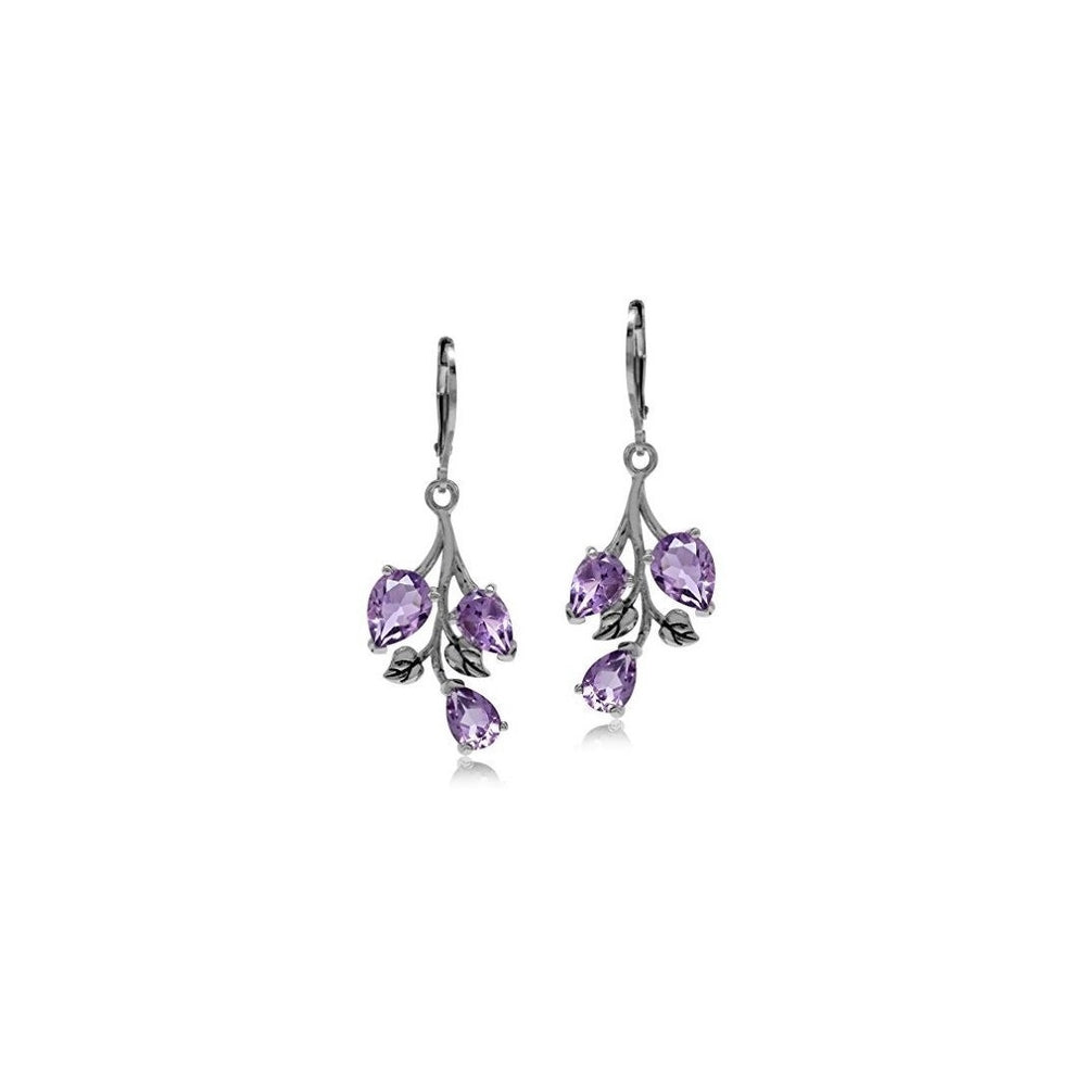 Aretes con diseño de hoja de amatista