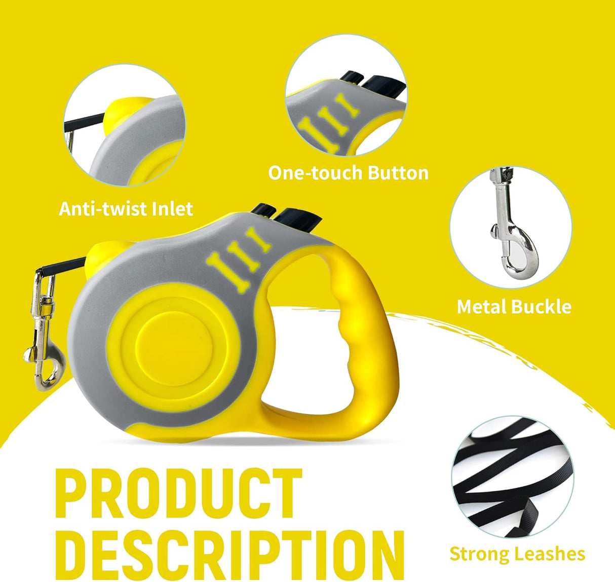 Correa Retráctil Automática para Perros con Tazón y Bolsas