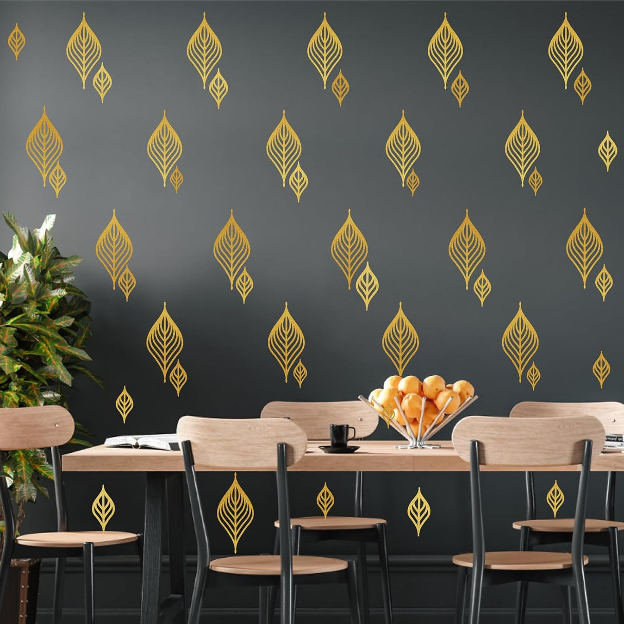 Sticker de Pared Hojas Modernas, Vinilo, Decoración Nórdica