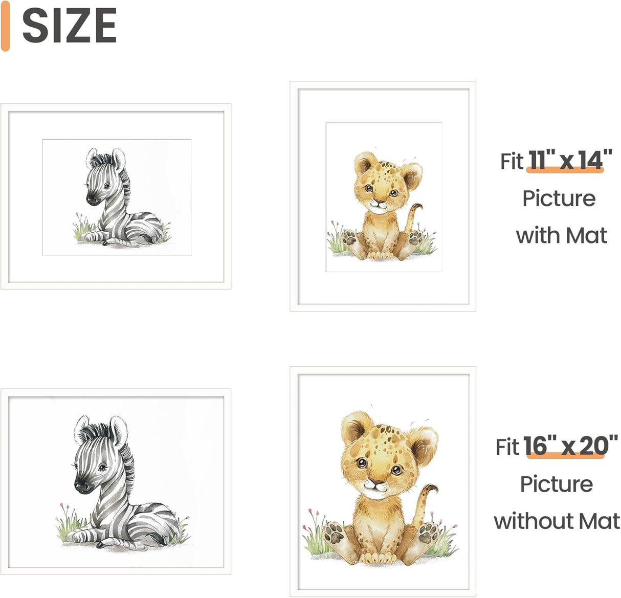 Marco de fotos 16x20, para 11x14 con paspartú o 16x20 sin paspartú