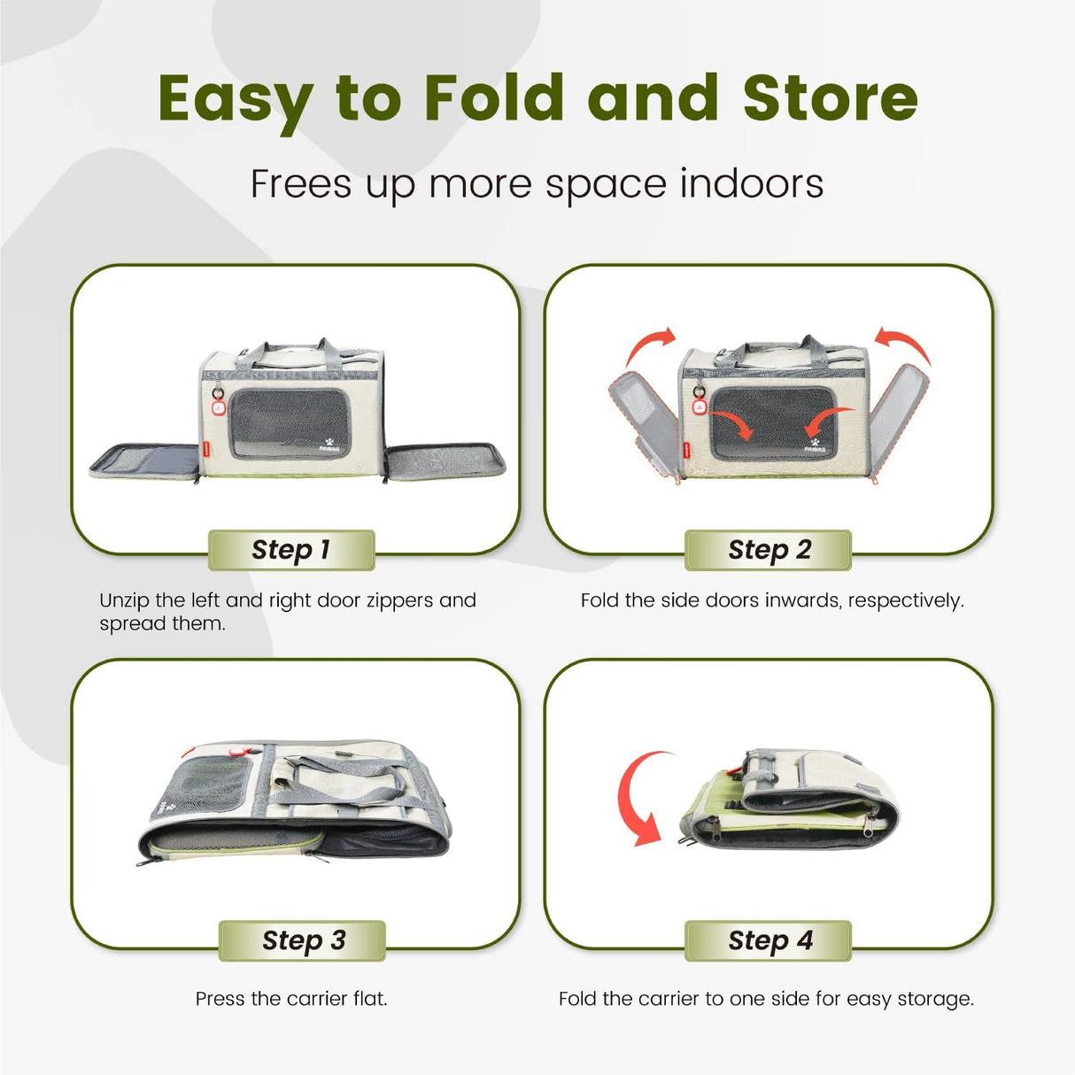 Transportín Pawaii para gatos, suave, plegable y cómodo.