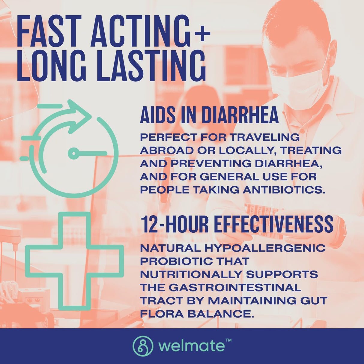 WELMATE Saccharomyces Boulardii Probiótico 10B CFU 200 Veggie