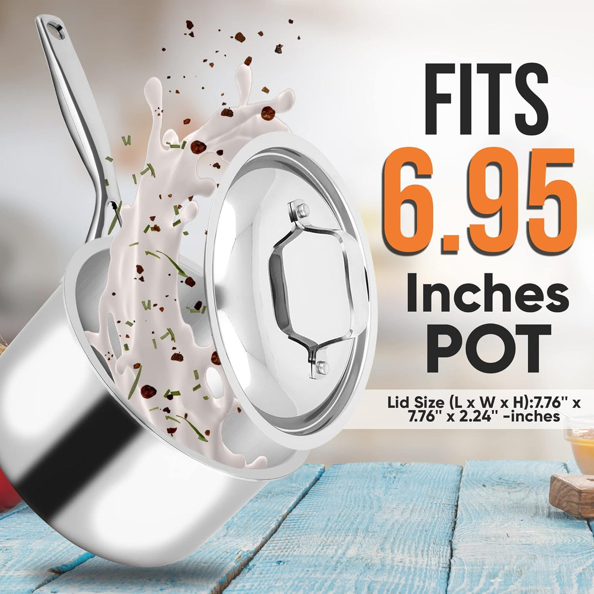 Tapa de cacerola de acero inoxidable NutriChef ACNCSSX45LID3