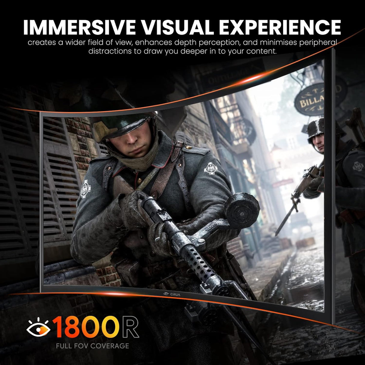 Monitor Curvo 27 CRUA 144Hz FHD 1ms FreeSync - Modelo 1800R