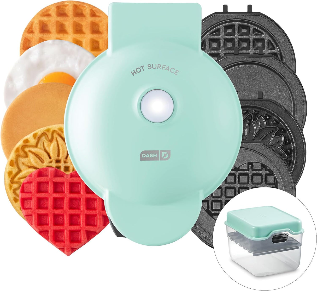 Mini Waffle Maker DASH Multimaker, 4 en 1, Placas Removibles