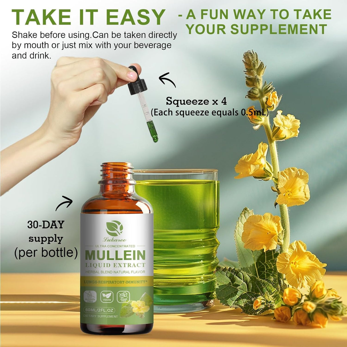 Suplemento Gotas de tintura gordolobo para pulmones