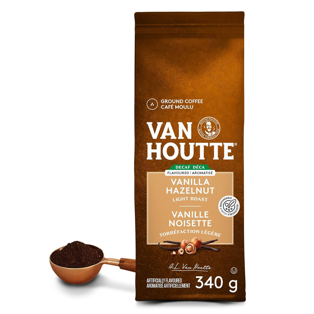 Café Molido Descafeinado Vainilla Avellana Van Houtte 340g