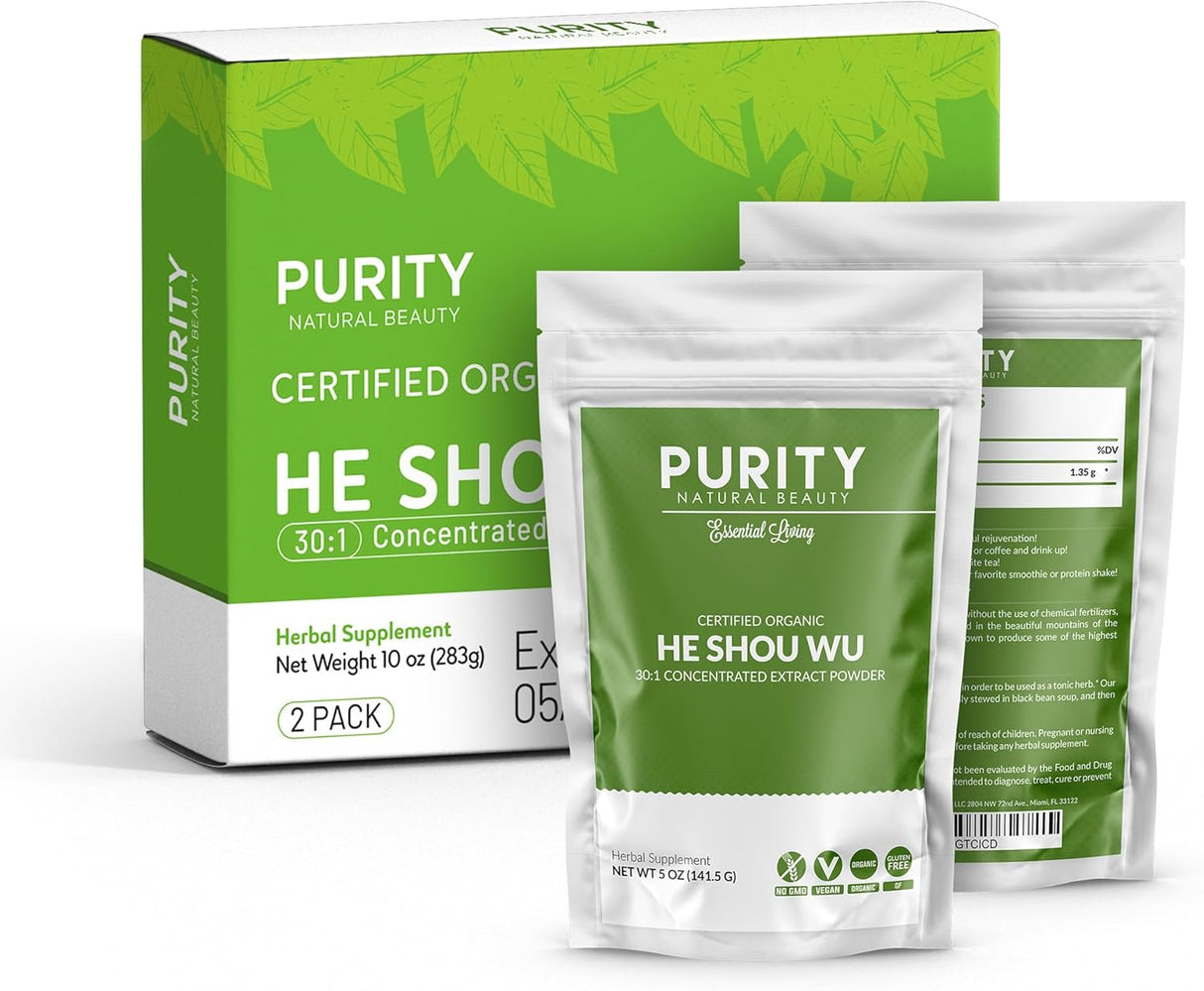 He Shou Wu Orgánico 30:1 Extracto 2x10oz He Shou Wu