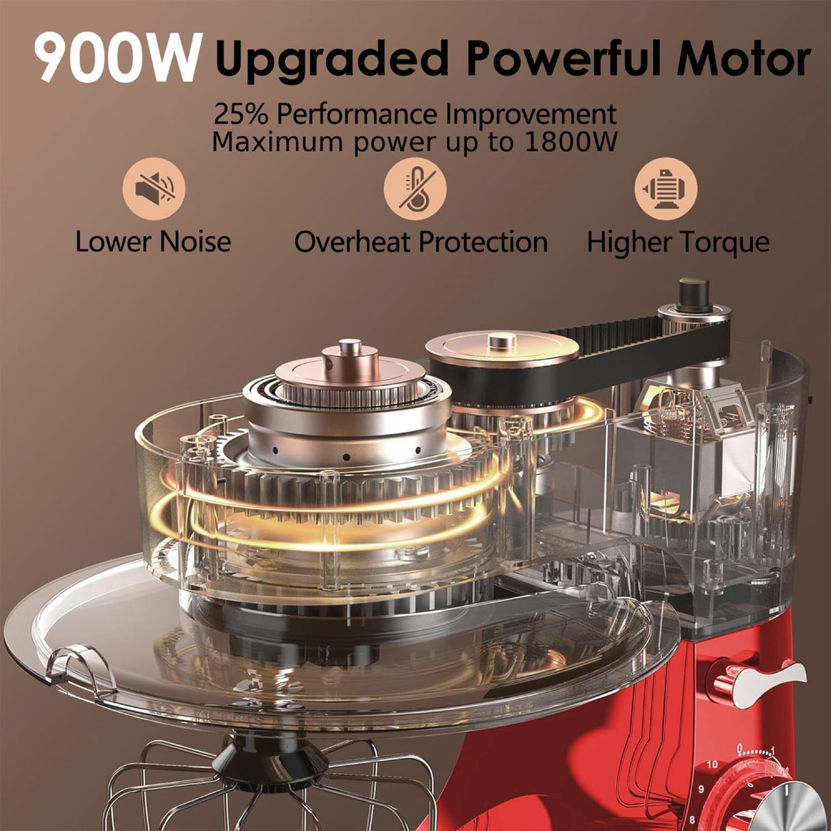 Batidora de pie Kitchen in the Box, 900W, 8.5 QT, 10 velocidades