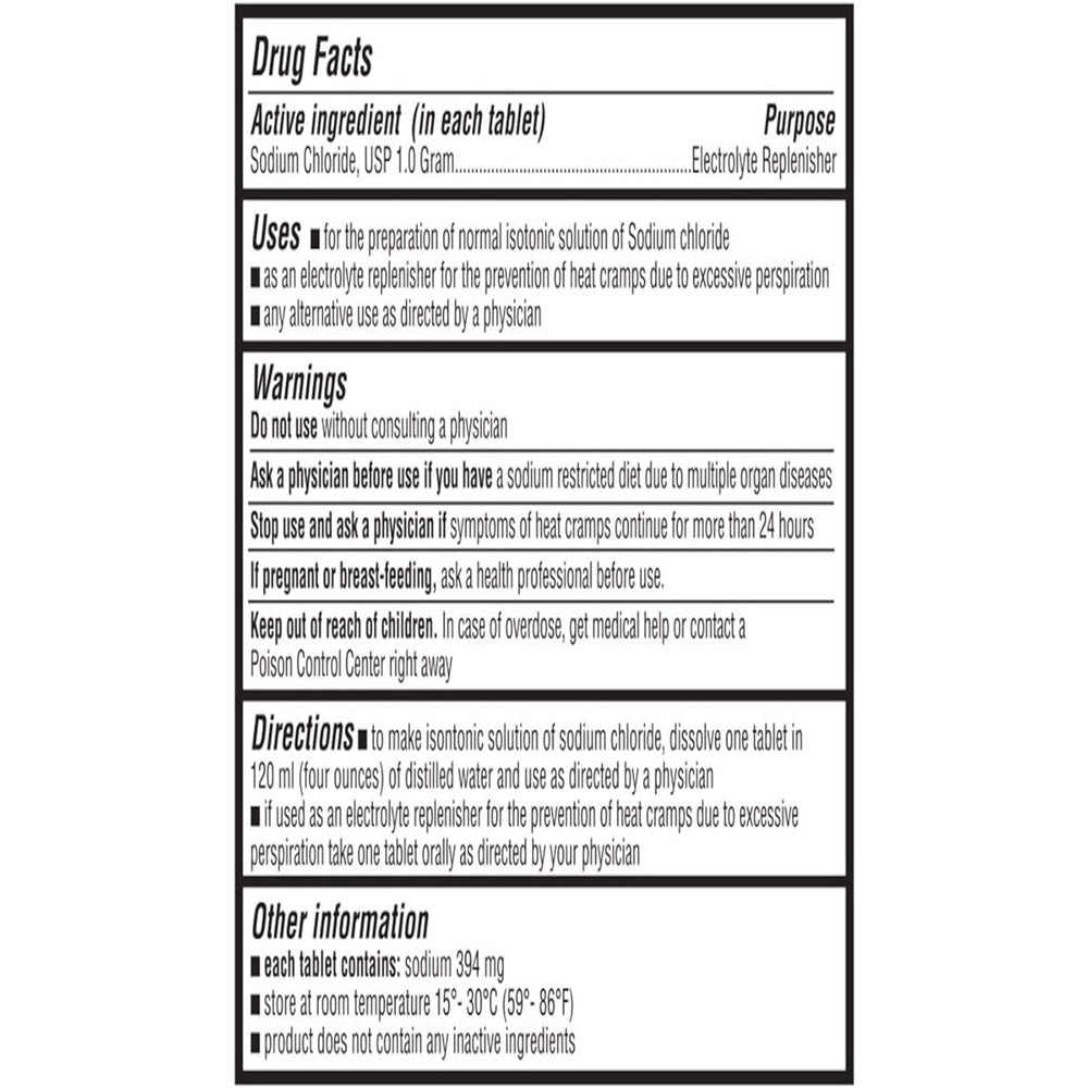 Suplemento de Cloruro de Sodio 1 Gm 300 Recuento