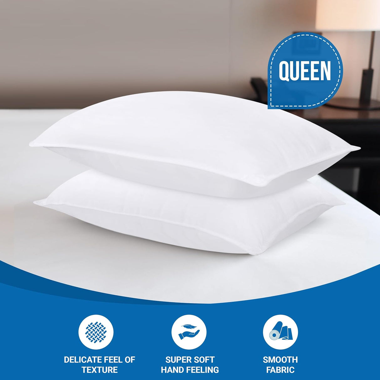 Cojines Utopia Bedding para dormir, tamaño Queen, set de 2