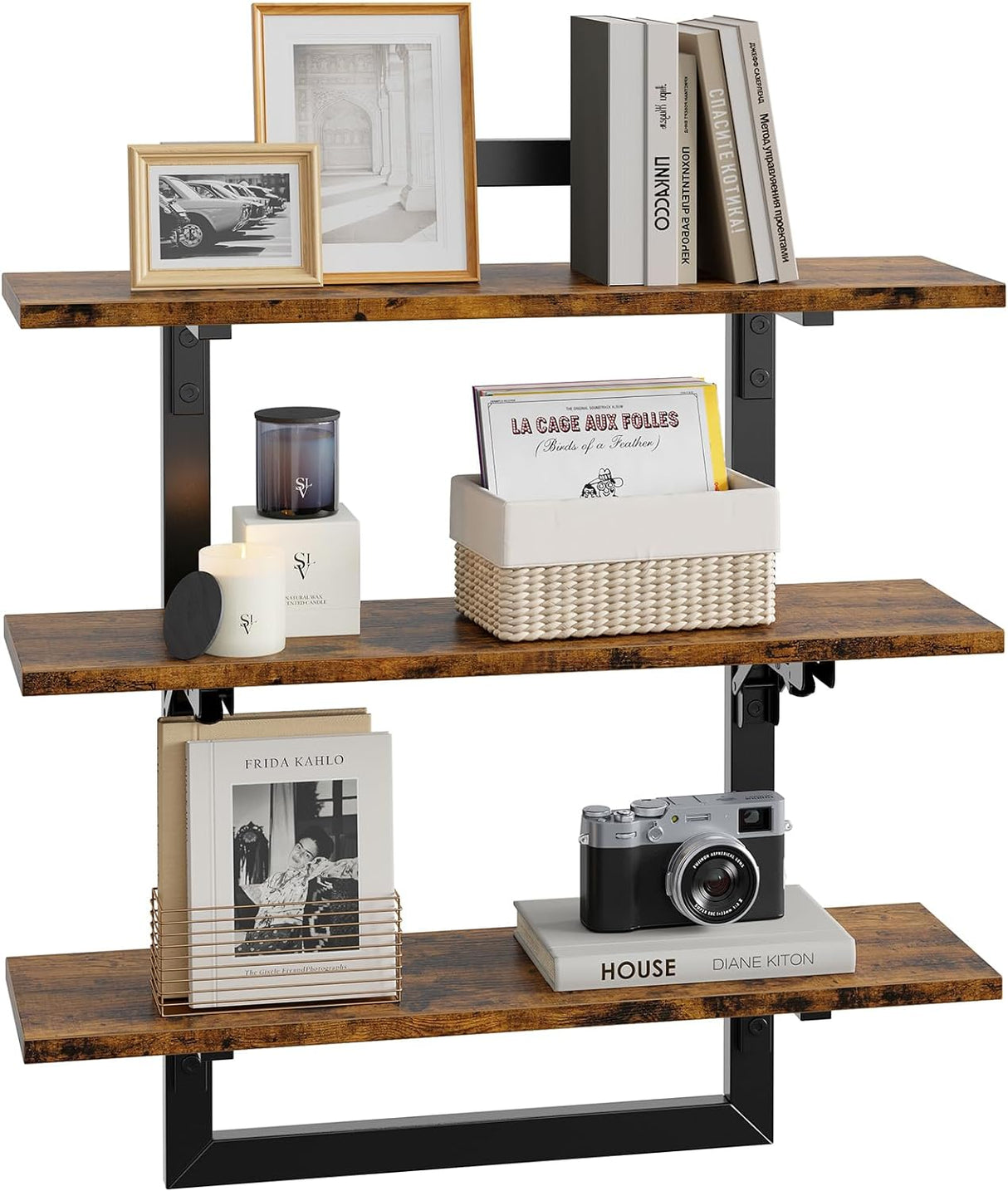 Estantes Flotantes Bestier 24 Montados en Pared, 3 Niveles