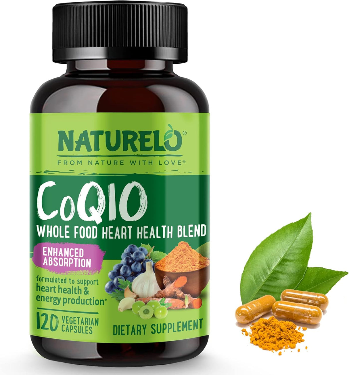 NATURELO CoQ10 Integral con Mezcla para Corazón, 120 cápsulas