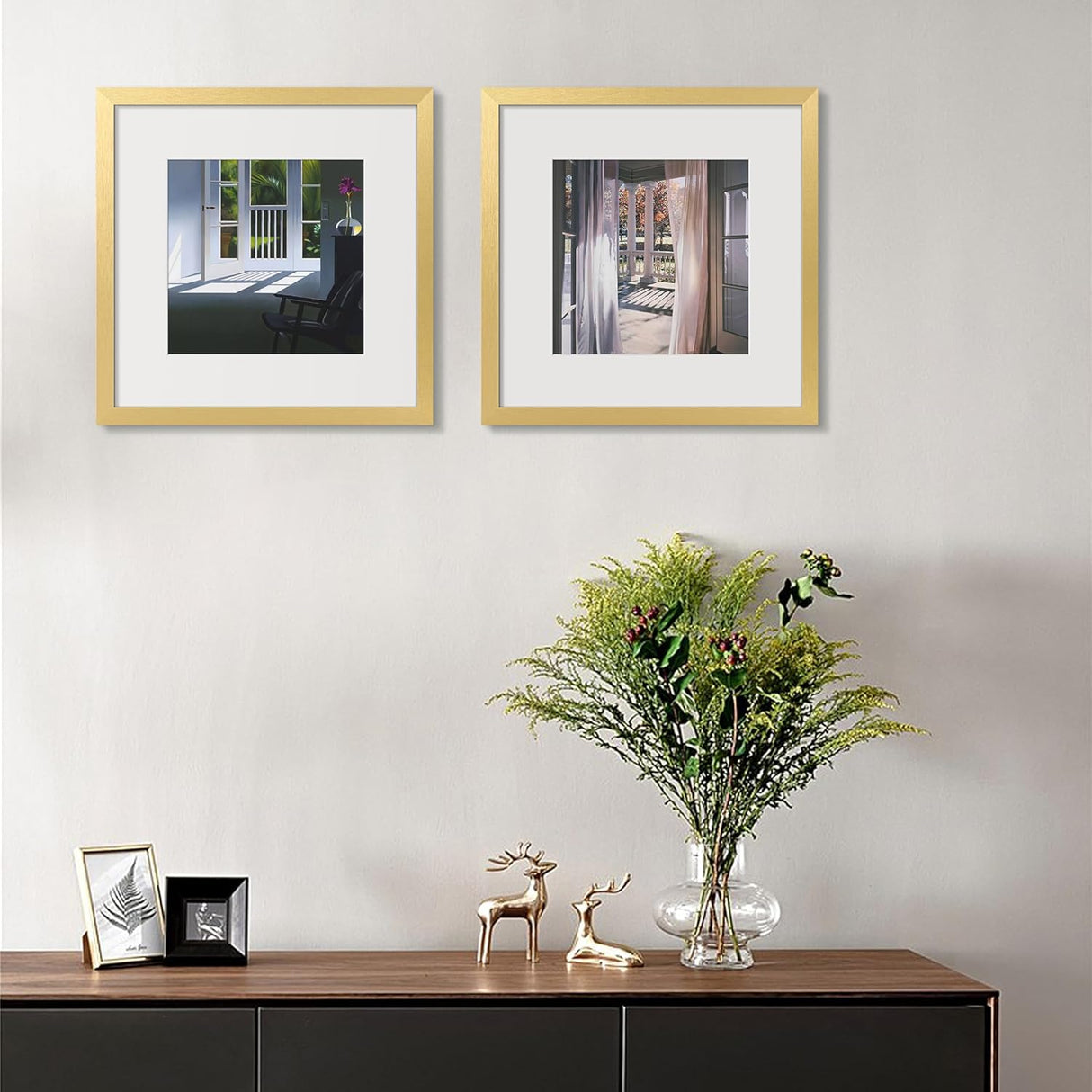 Marco de fotos 12x12, muestra fotos 8x8 con o sin passepartout