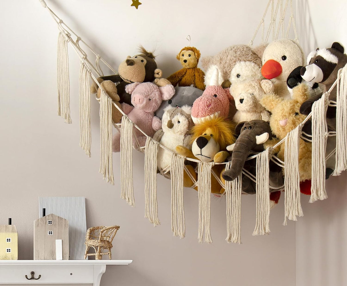 Hamaca para Peluches con Luz LED - Organizador Grande Boho