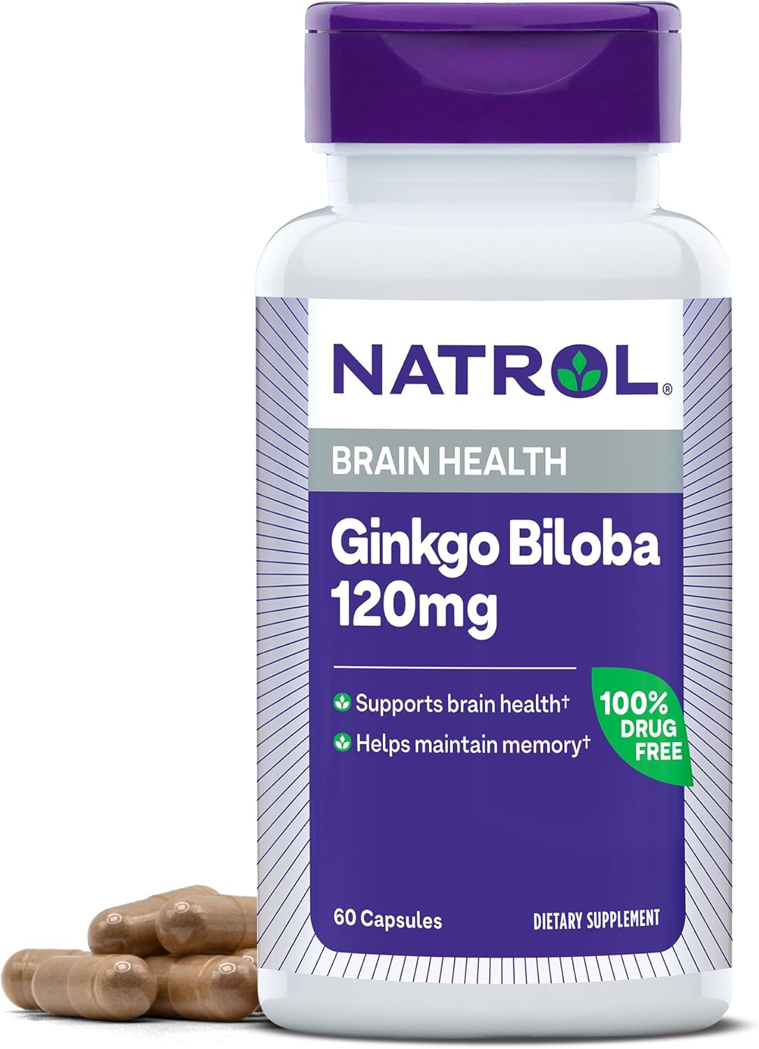 Suplemento Natrol Ginkgo Biloba 120mg, 60 Cápsulas