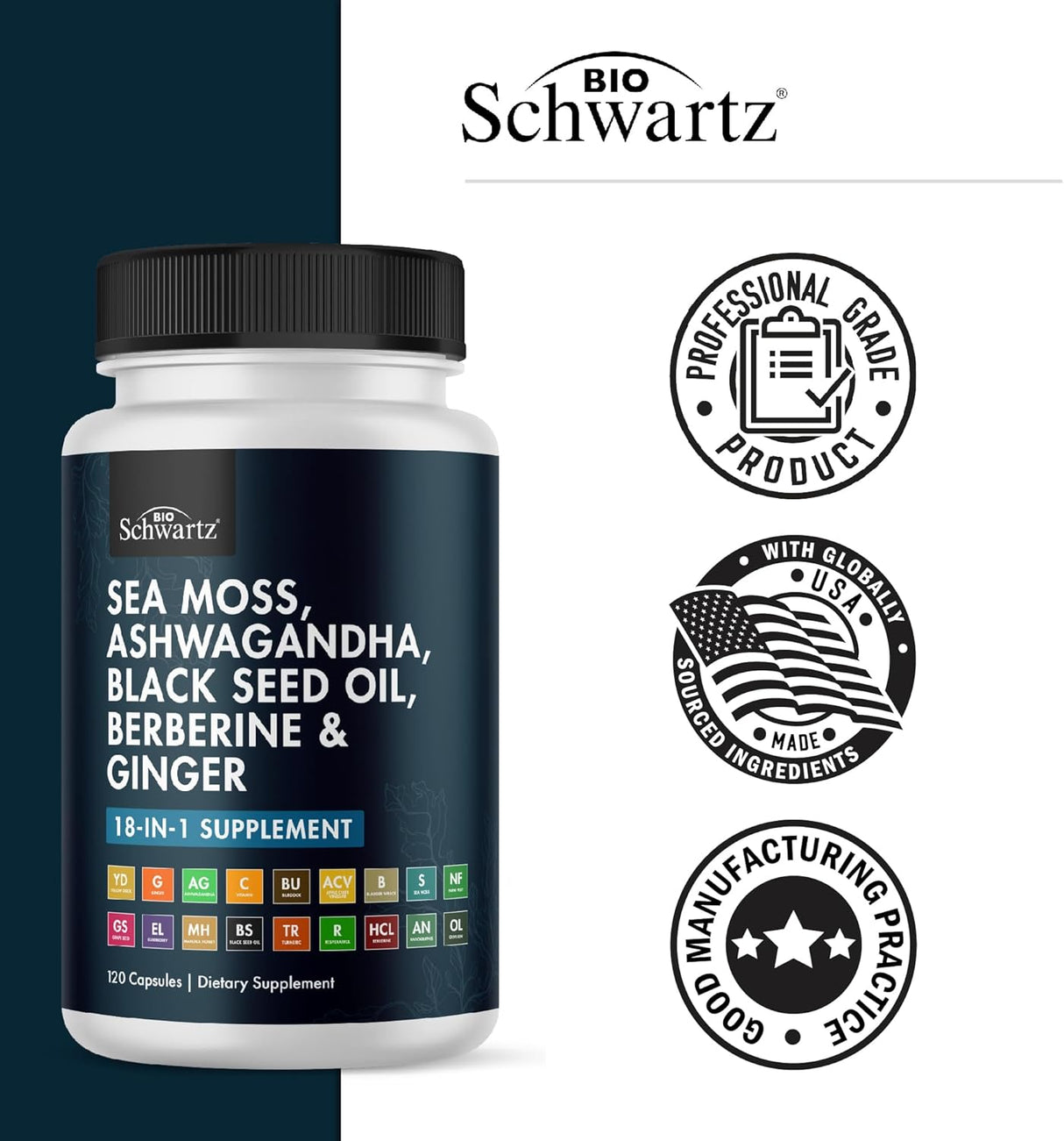 Suplemento de Algas Marinas BioSchwartz - 120 Cápsulas