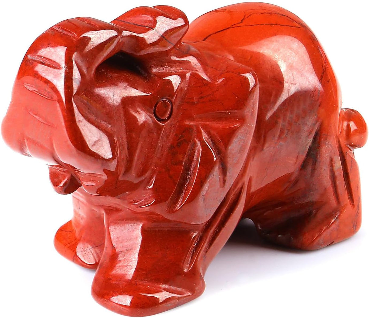QINJIEJIE Cristales de jaspe rojo, decoración de elefante