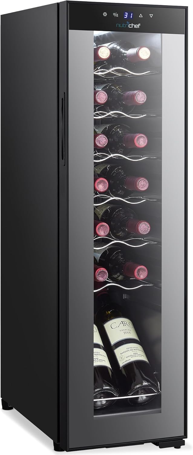 Enfriador de vino NutriChef 14 botellas, control táctil digital