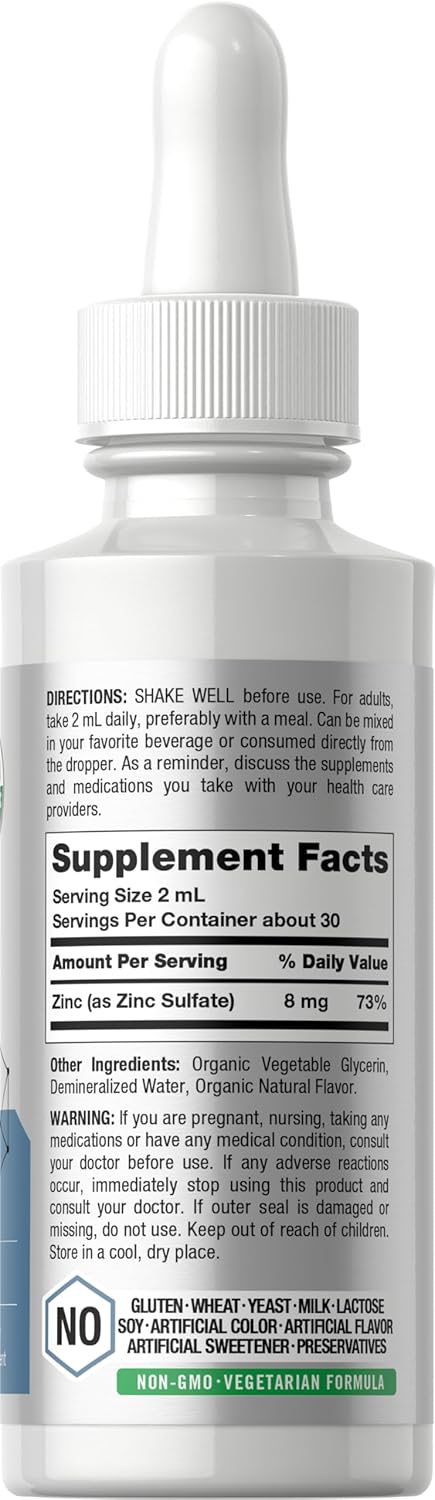 Horbäach Zinc Líquido 2oz con Glicerina Orgánica Vegan