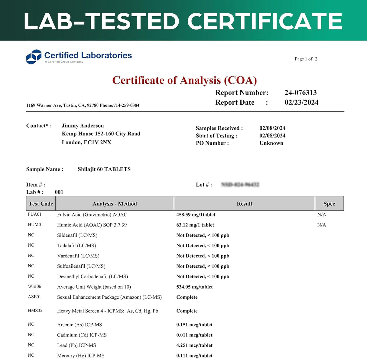 Tabletas de Shilajit Himalayan Orgánico 30,000 mg 60u