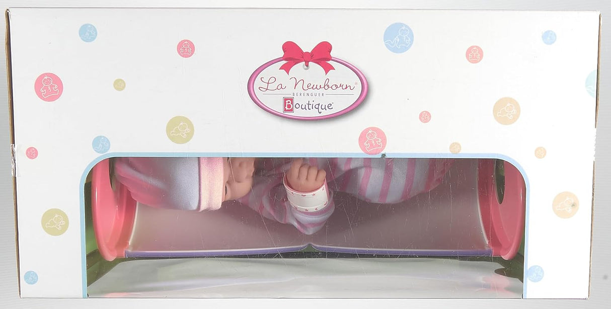 Muñeca Reborn de Vinilo con Accesorios y Cuna Rocking Crib