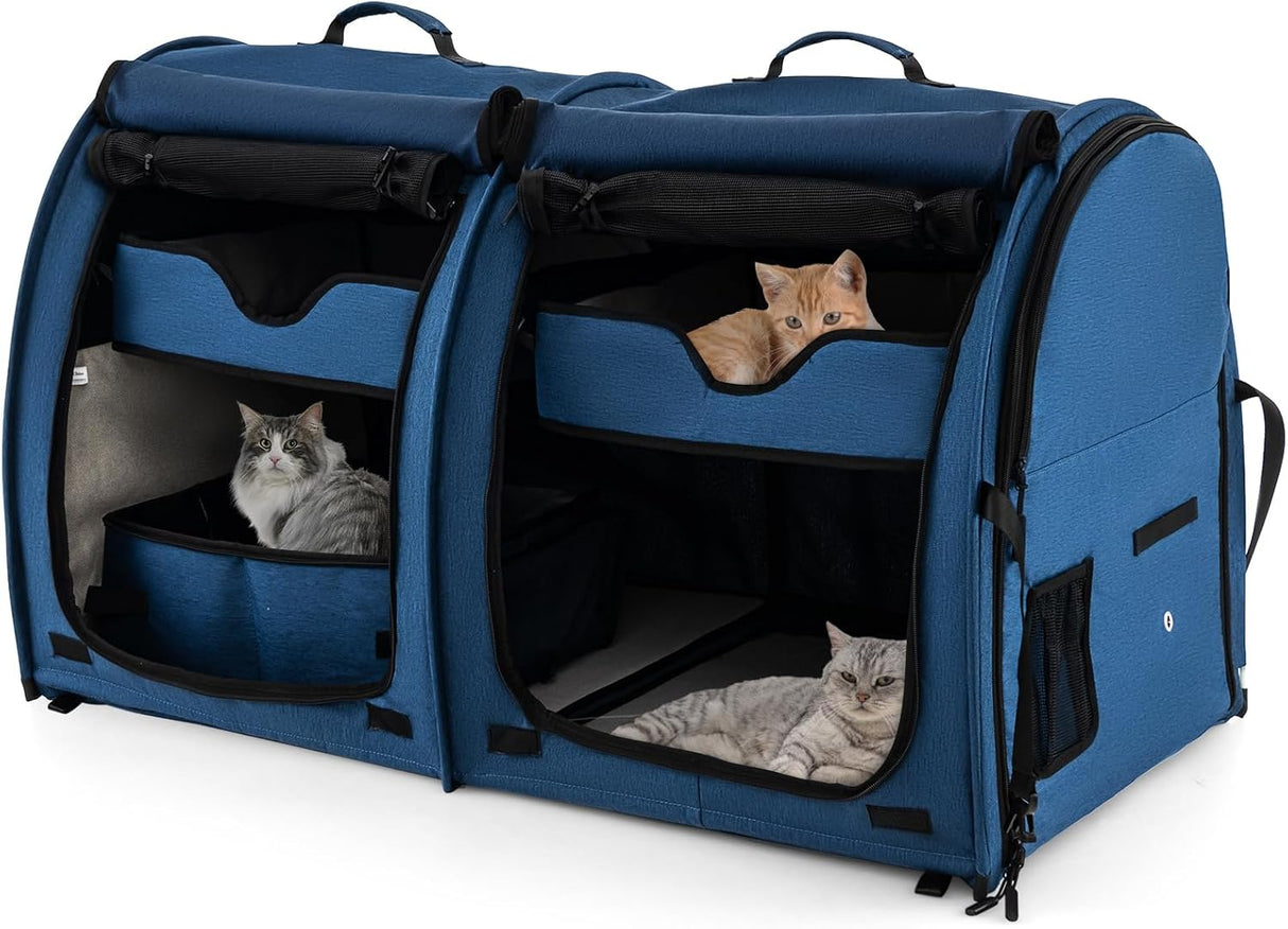 Transportín para gatos PETSITE, con compartimentos y hamacas