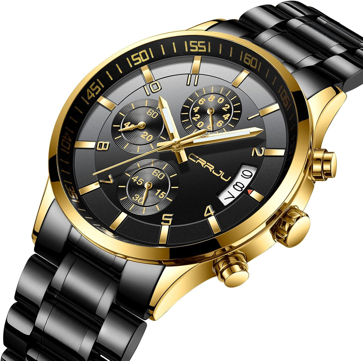 Reloj para hombre, resistente al agua CJ2214B-G-BK CRRJU