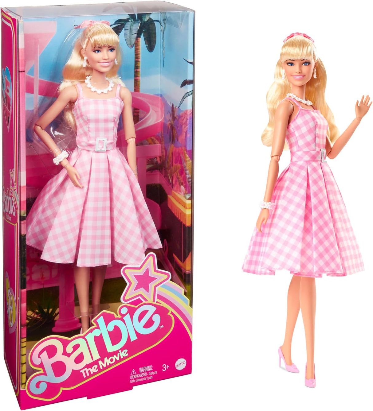 Muñeca Coleccionable Barbie con Vestido de Cuadros y Collar
