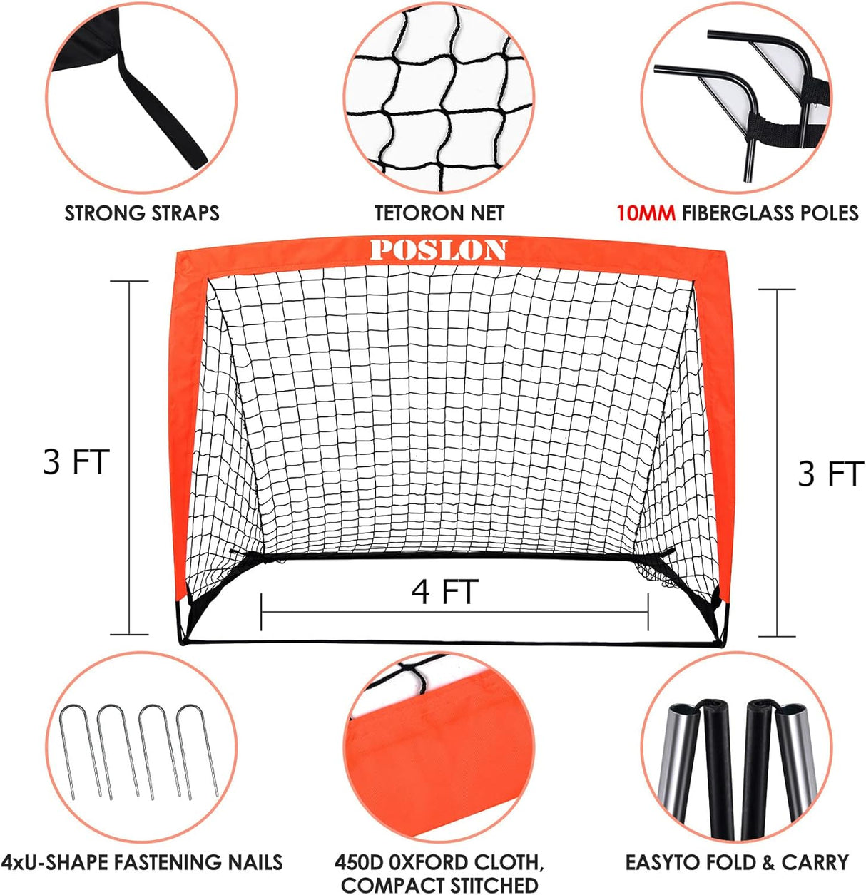 Porteria de futbol facil de trasladar, incluye bolso