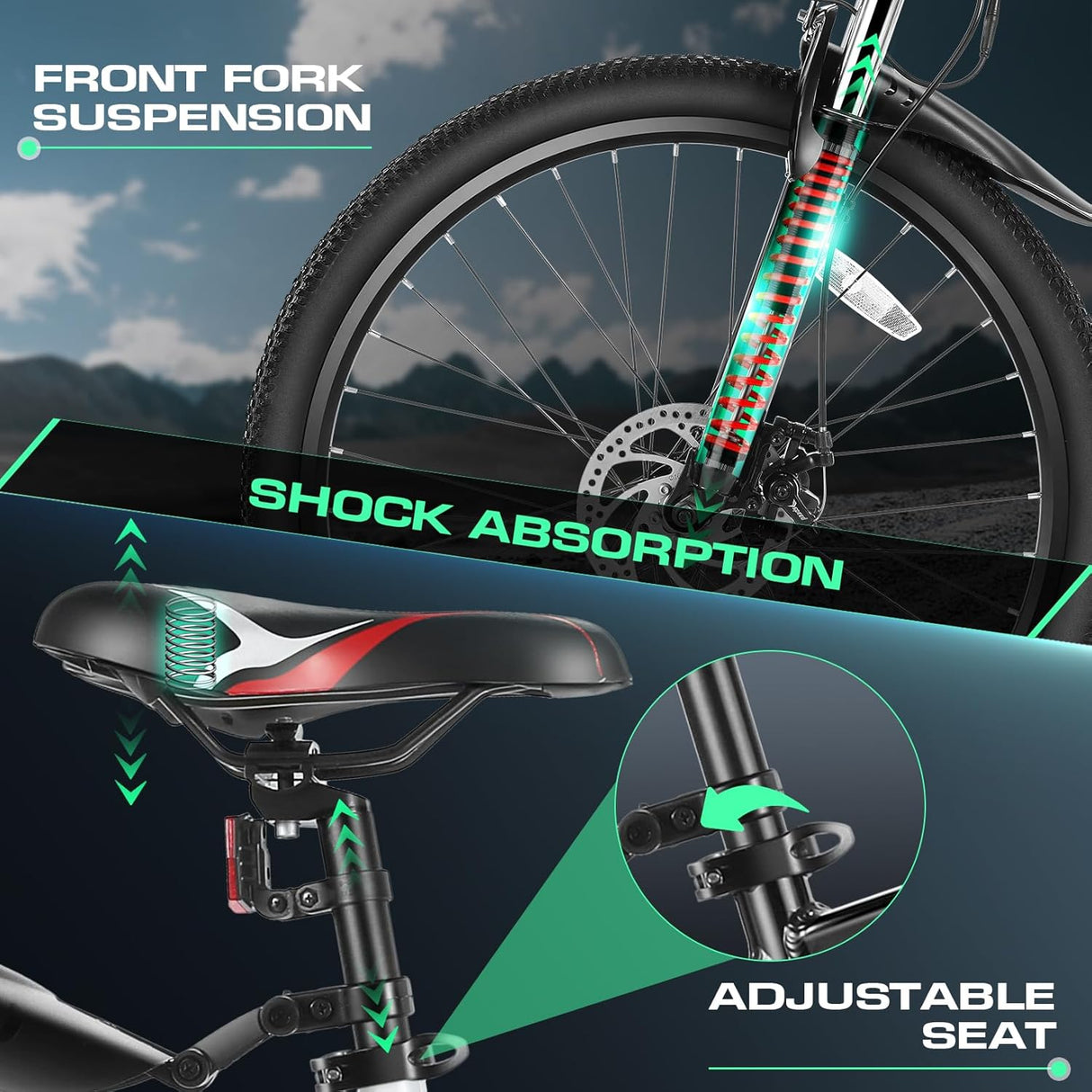 Bicicleta Eléctrica Vivi 780W, 50 millas, 21 velocidades, 26”