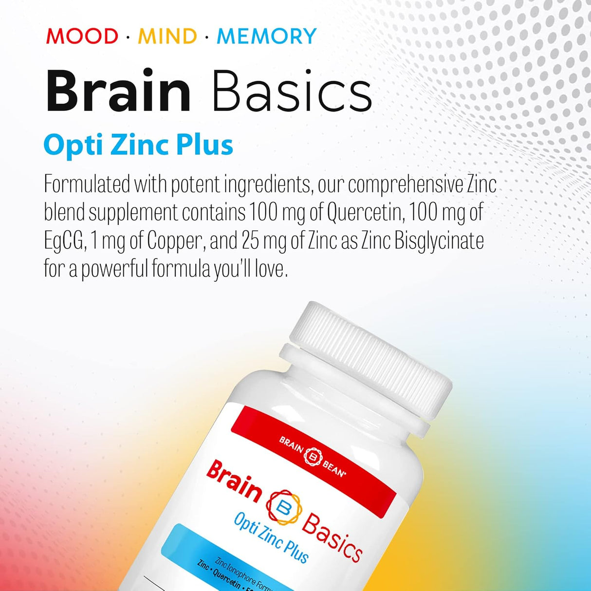 Brain Basics Opti Zinc Plus - Zinc con Quercetina, EGCG y Cobre