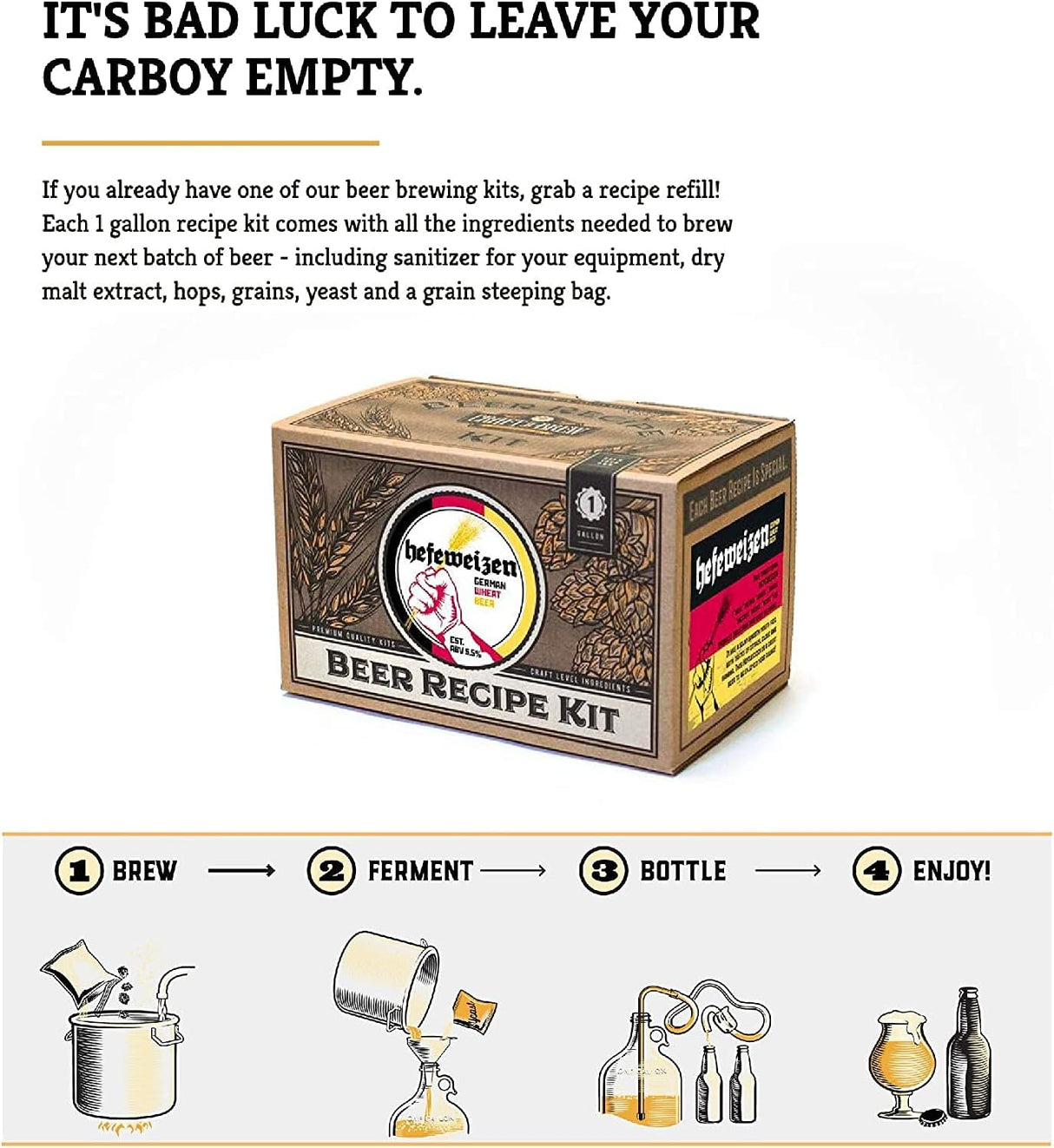 Kit de ingredientes para hacer cerveza RK-HEF Craft A Brew