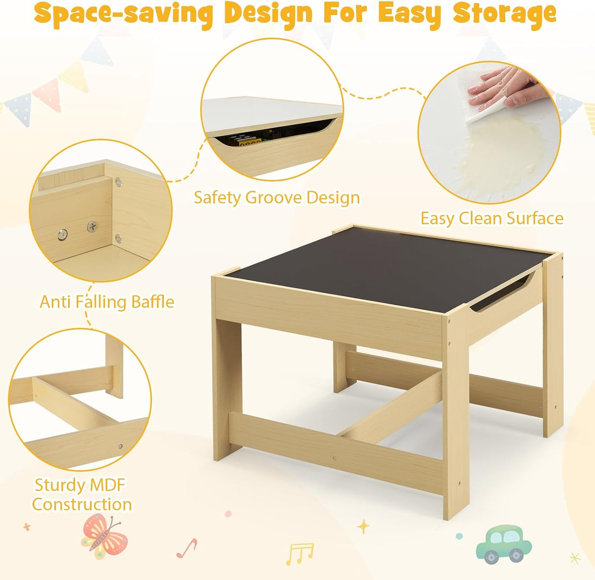 Juego de mesa y sillas para niños mesa de actividades