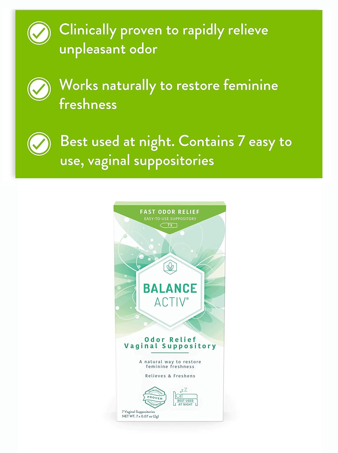 Suplementos Alimenticios Supositorio vaginal para olores